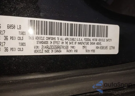 2011 Volkswagen Routan Se z USA, uszkodzony, nr VIN 2V4RW3DG5BR670169